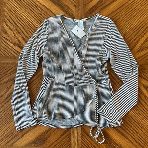Black and white stripped blouse